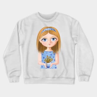 Big blue eyes girl Crewneck Sweatshirt